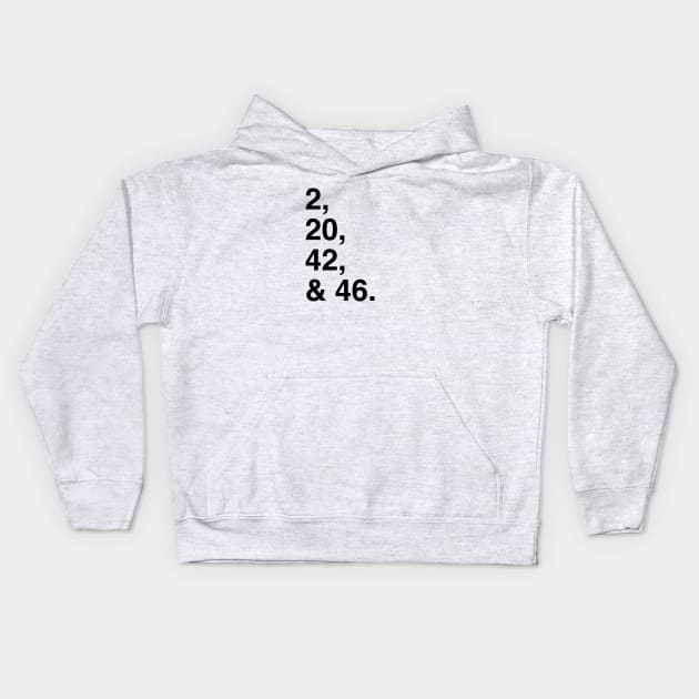 Yankees Core Four Numbers Kids Hoodie by Kings83